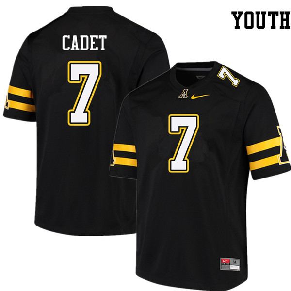 Youth #7 Travaris Cadet Appalachian State Mountaineers College Football Jerseys Sale-Black